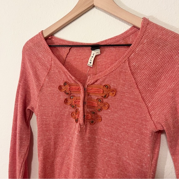 We the Free - Free People Battalion Thermal Boho Henley Long Sleeve Top - Picture 7 of 9